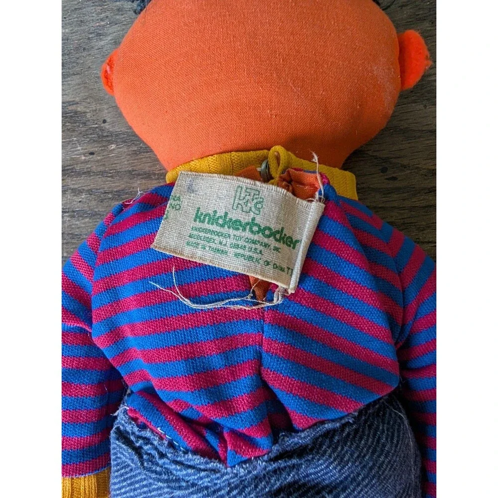 Vintage Knickerbocker Sesame Street Bert & Ernie Plush Dolls 15”